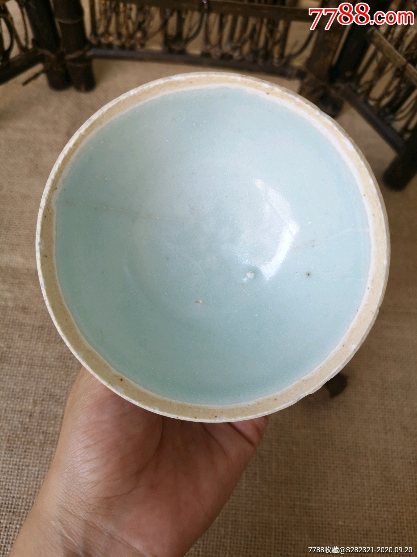 湖田窑影青芒口杯