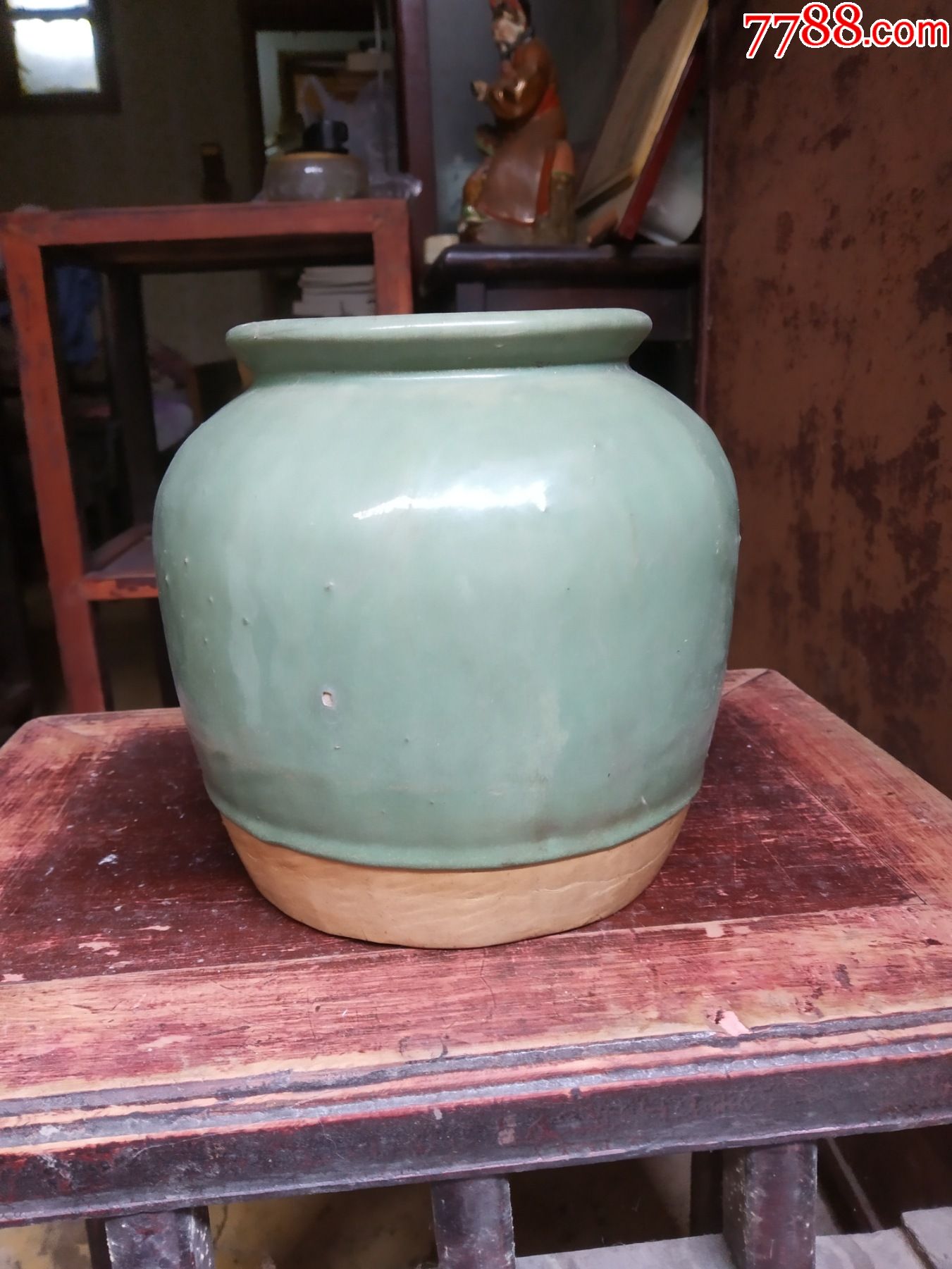 民国宜兴绿釉陶罐