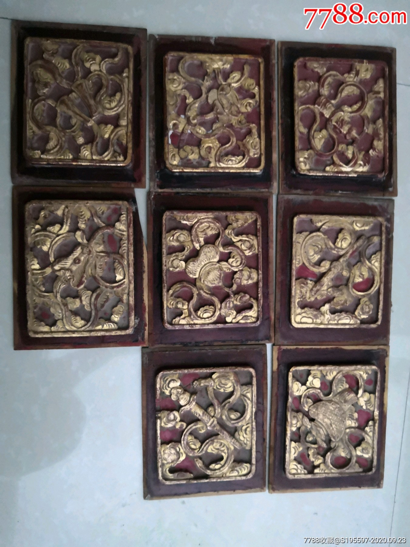 清代时期雕刻暗八仙