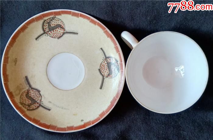民国时期日本东洋陶器会社,梅花鹿茶杯咖啡杯两件完好