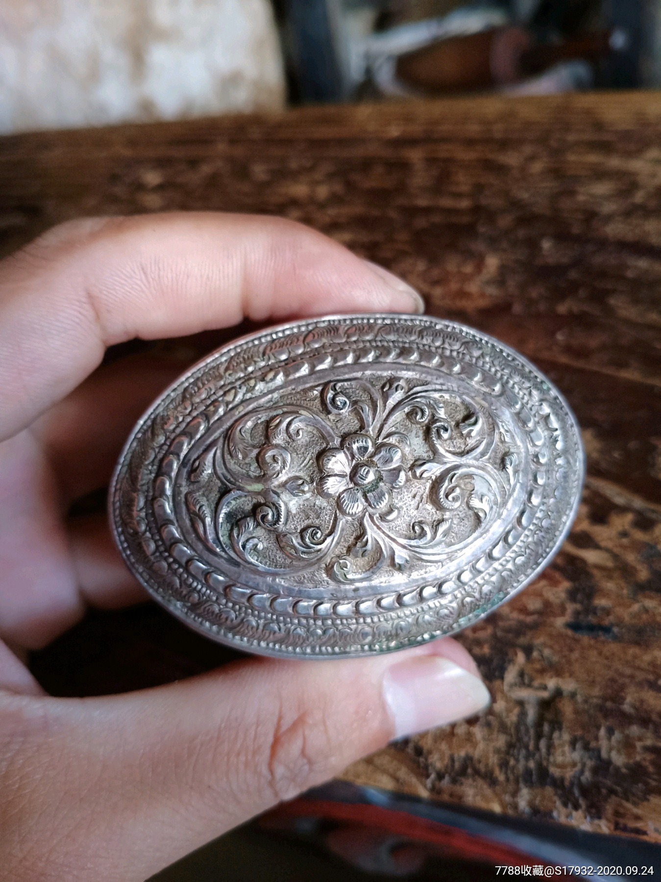 民国云南厚重高银银盒,63克