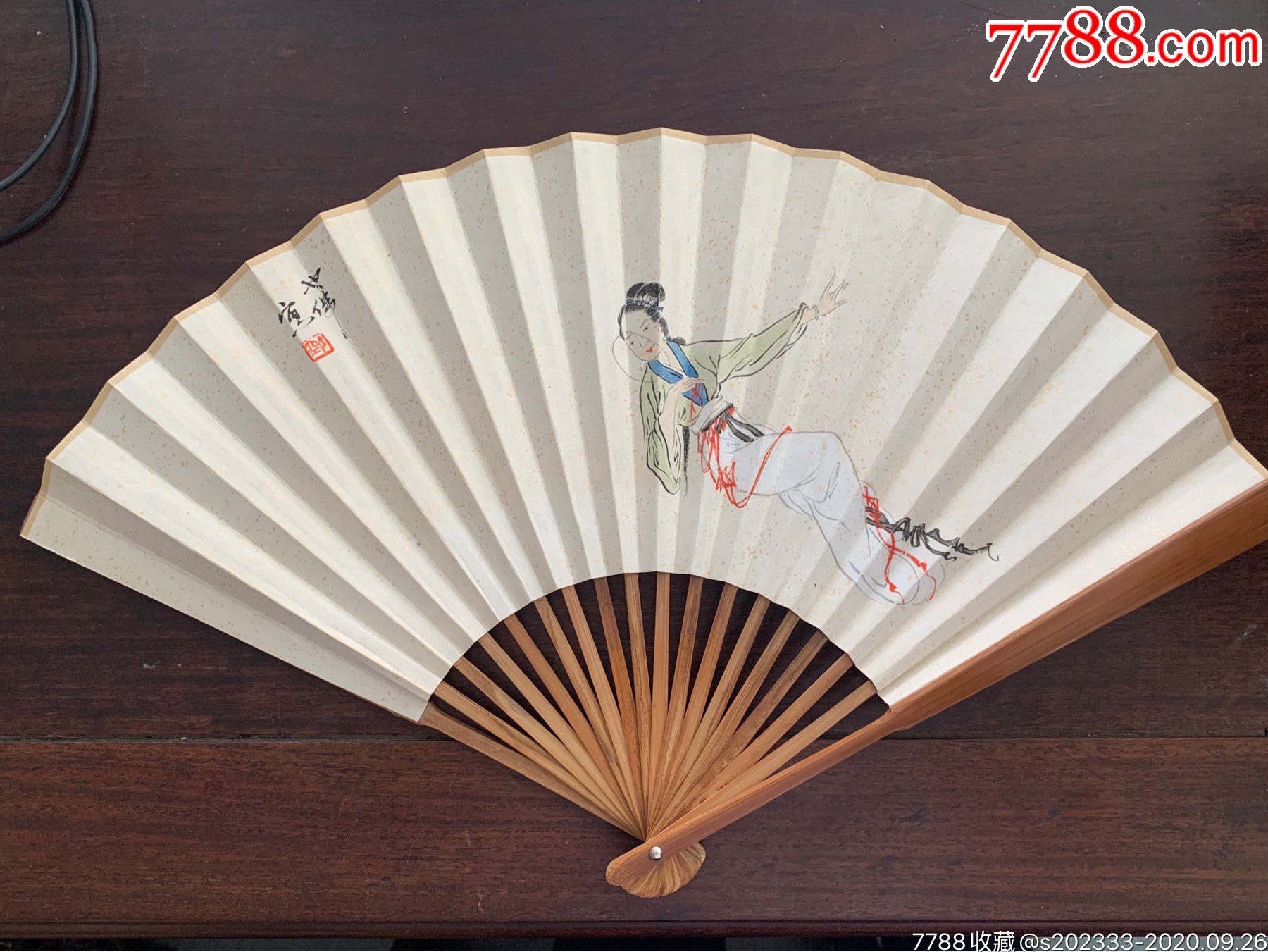 胡也佛仕女成扇