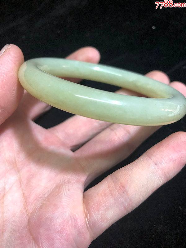 古玩玉器传世美玉油润老和田玉镯子圆条古玉手镯