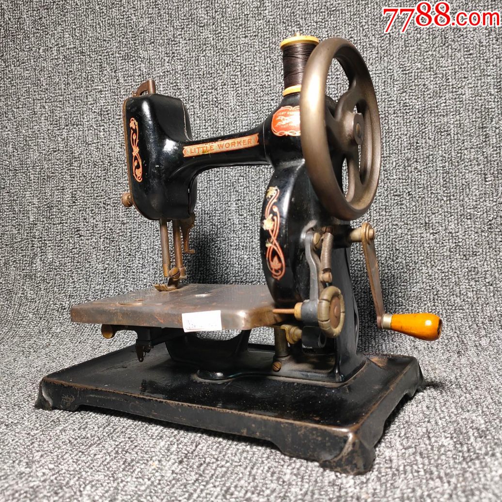 7008品99西洋古董1890年代欧洲老式意大利爪子脚手摇缝纫机手摇顺畅