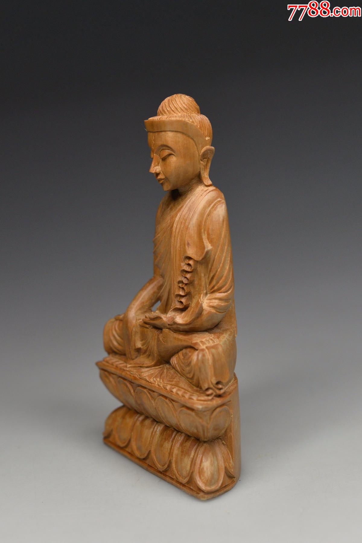 海外回流印度泰国东南亚老木雕刻如来佛释迦摩尼佛像纯手工艺品
