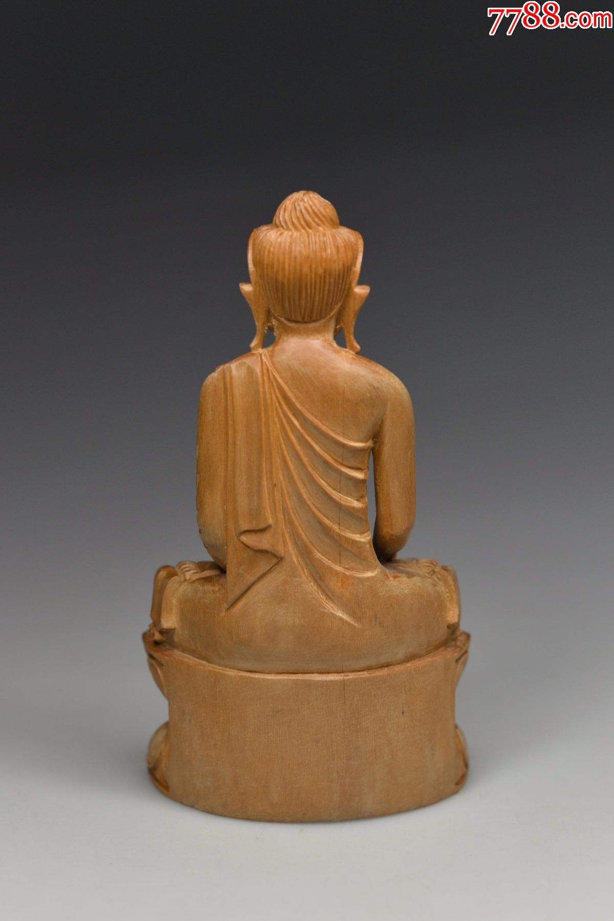 海外回流印度泰国东南亚老木雕刻如来佛释迦摩尼佛像纯手工艺品