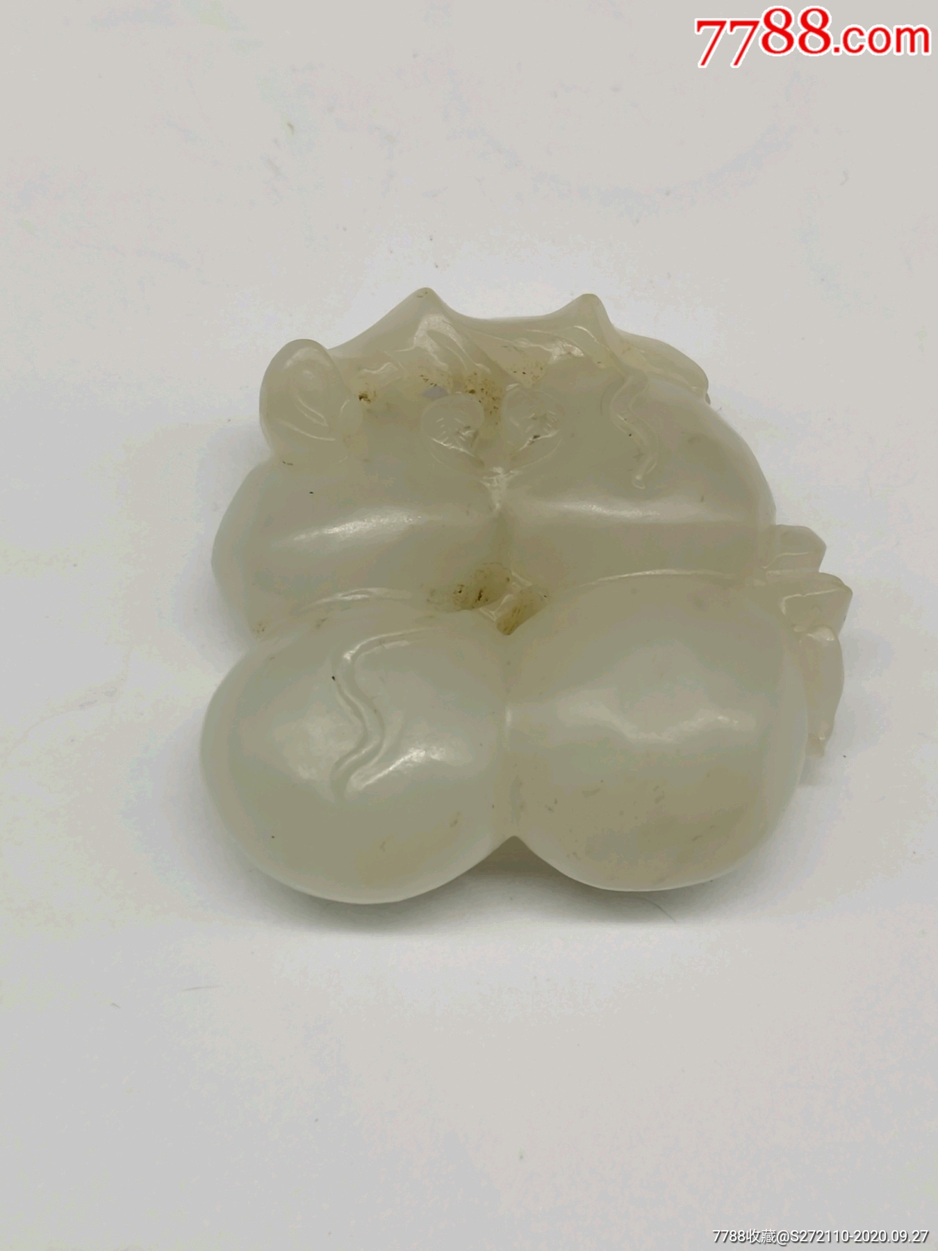 和田玉双葫芦吊坠