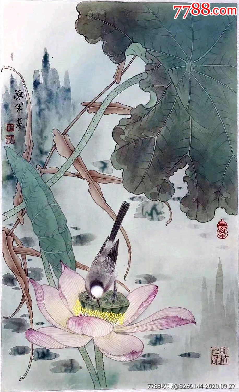 陈军56cm*34cm有合影2900元/幅-花鸟国画原作-7788书画网