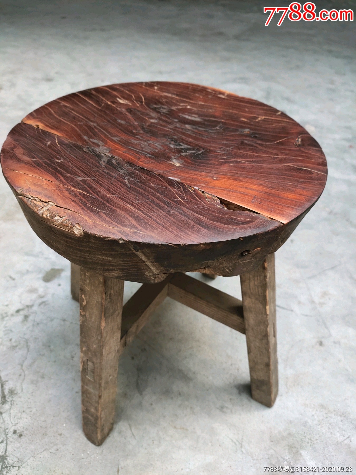 南通本地老柞榛四腿小园凳