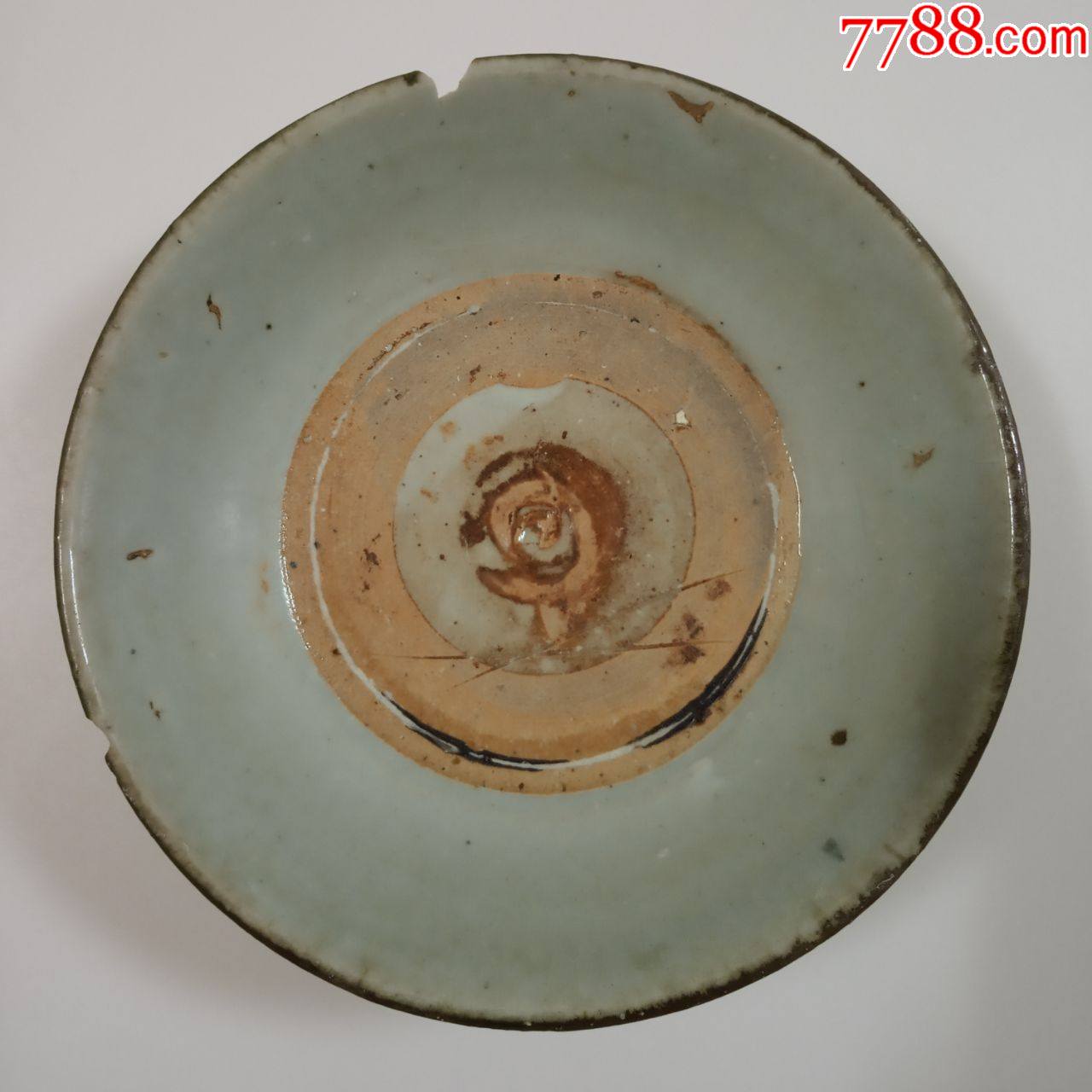 明代青花灵芝纹碗