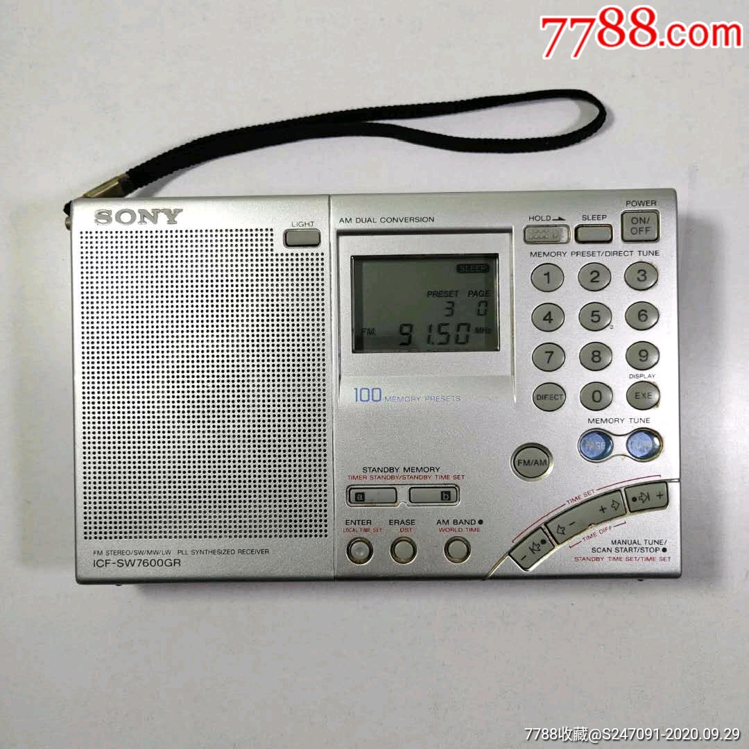 sonyicf-sw7600gr索尼全波段收音机品好,按键听播正常.收音机