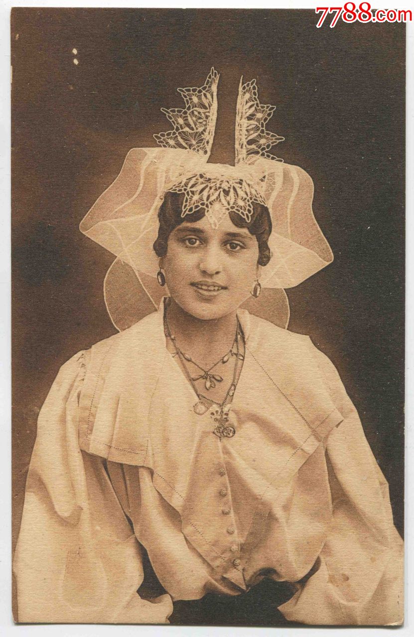 法国1925年实寄明信片青年妇女服饰头饰card06/0930