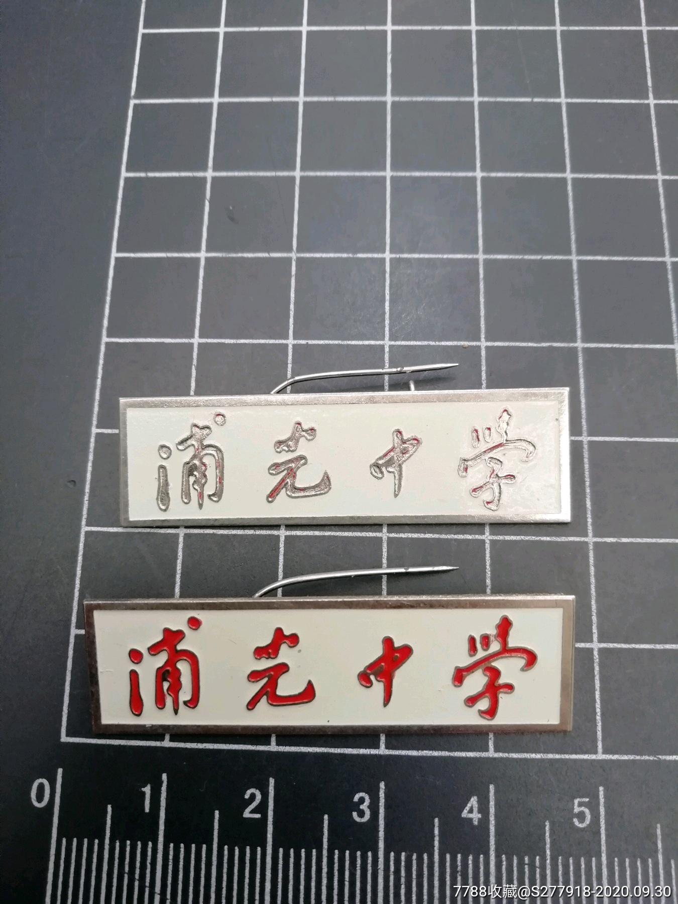 上海浦光中学校徽2个不同其中红色为老师佩戴的少见