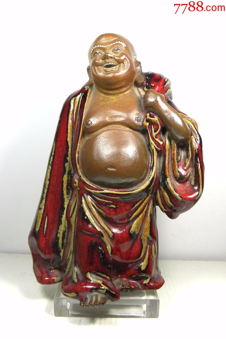 民国名家布袋弥勒佛送宝精品石湾窑珍稀