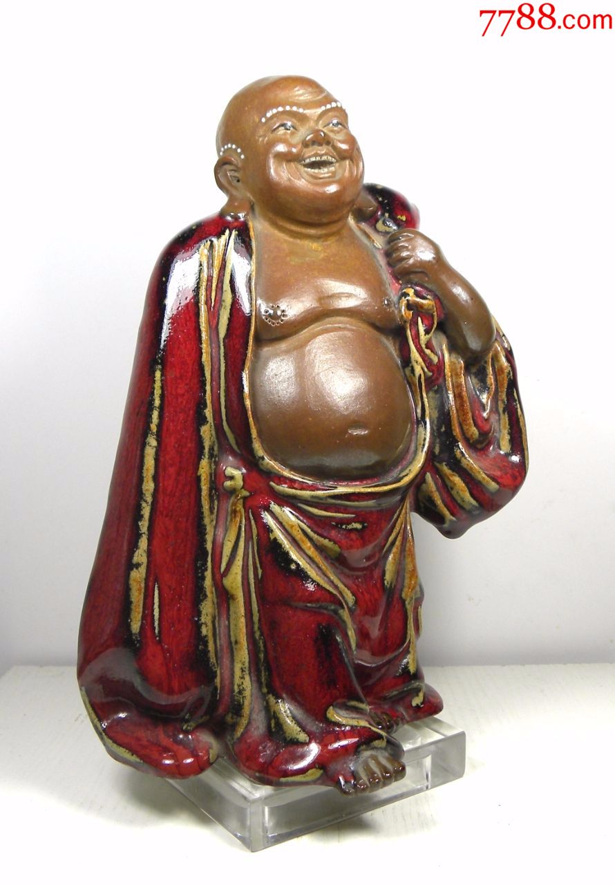 民国名家布袋弥勒佛送宝精品石湾窑珍稀
