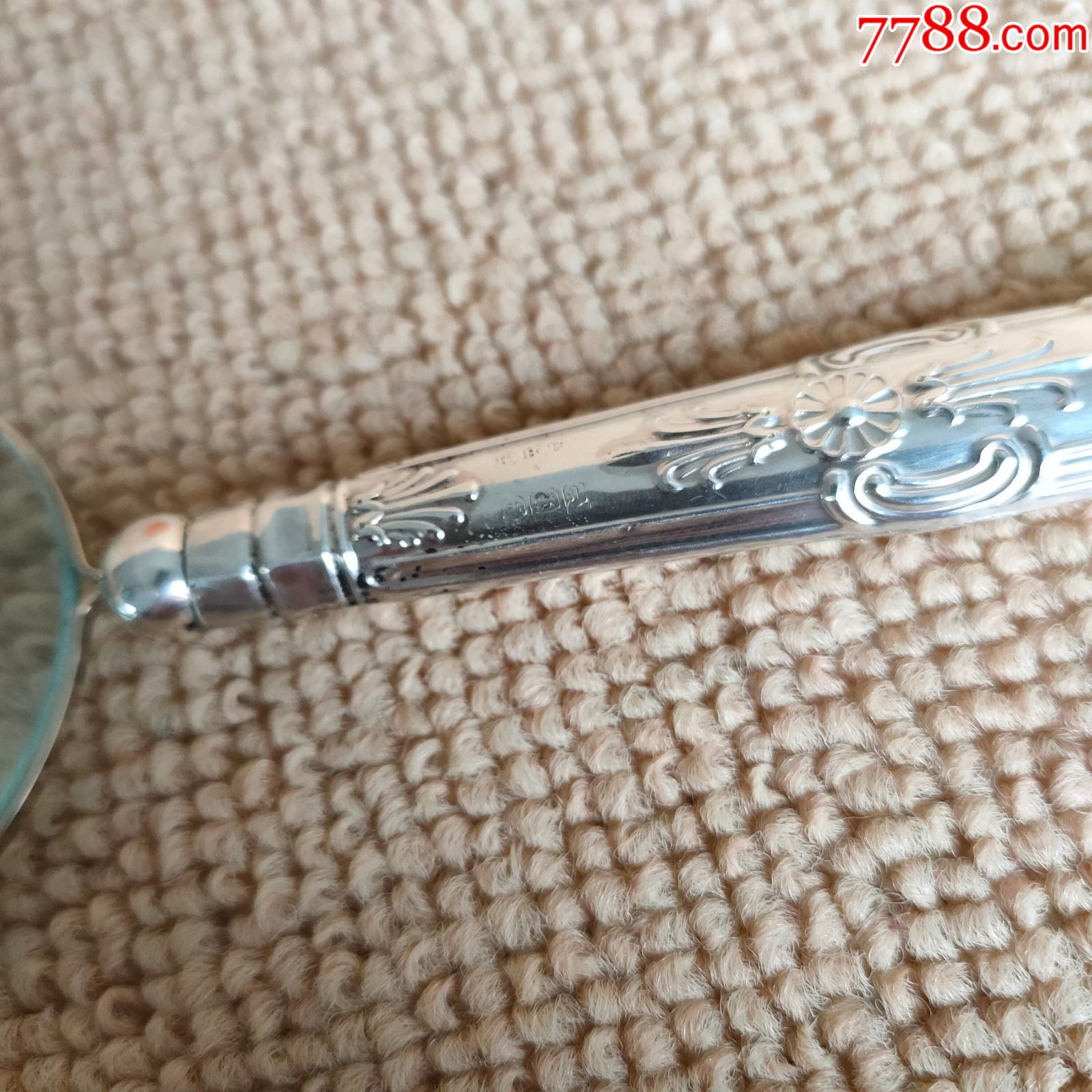 1900年左右英国走狮银标纯银放大镜民俗老物件收藏