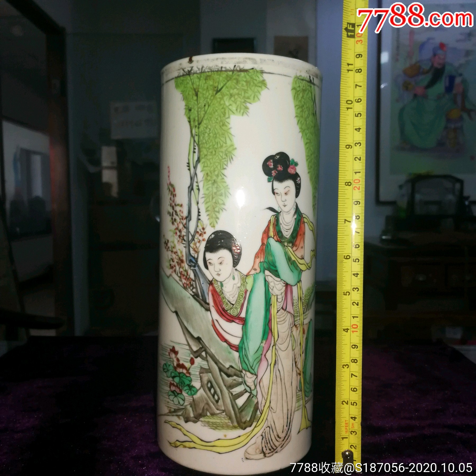 民国胡海清人物帽筒