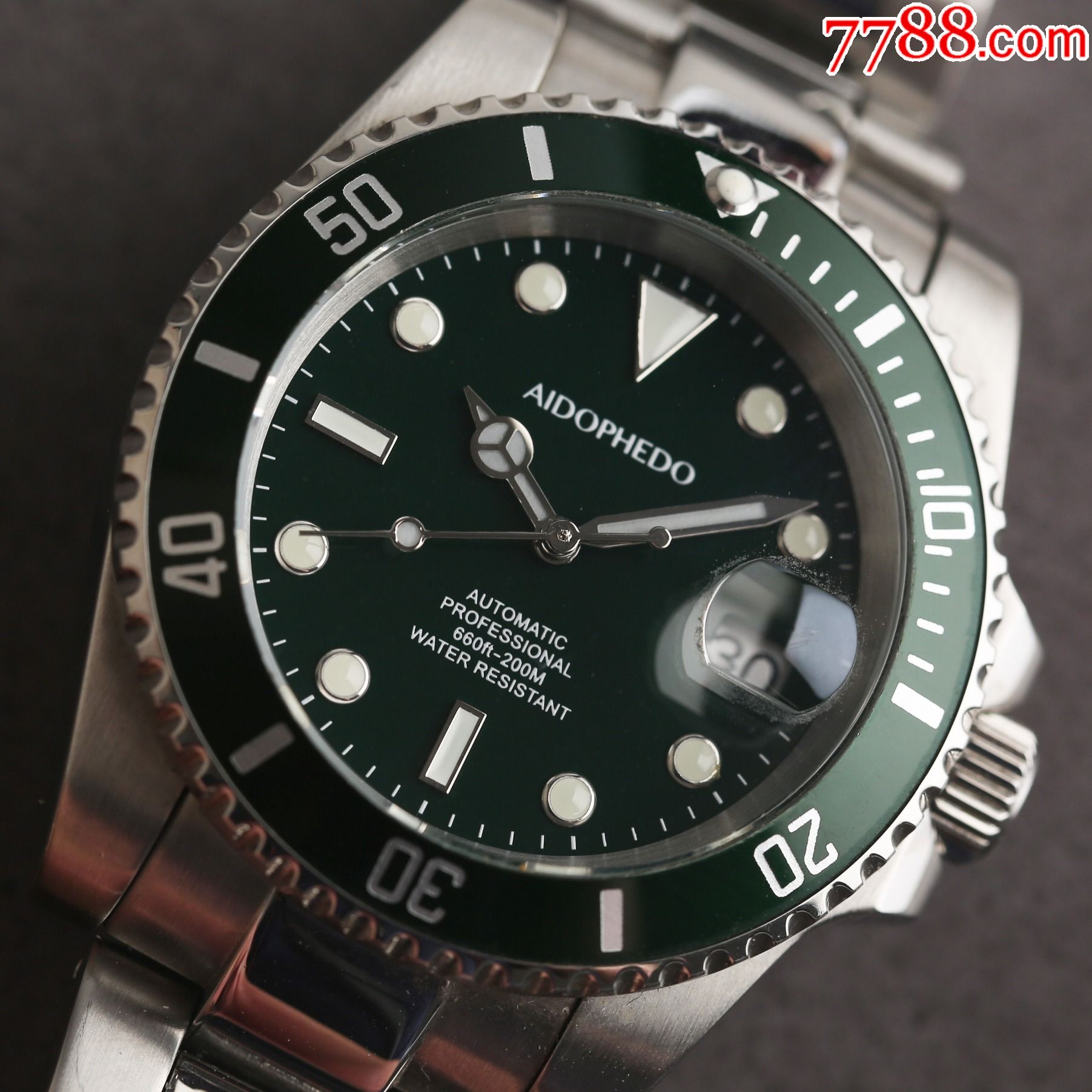 aidophedo潮流手表定制款腕表大热绿水鬼外圈可旋转蚝式表壳