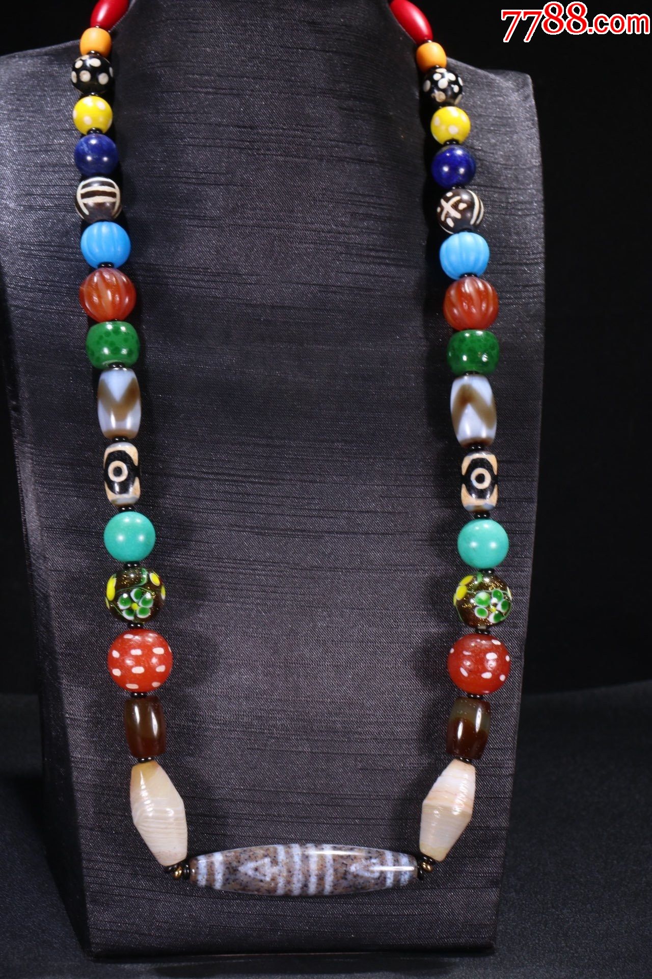 藏传精品象雄四叶菩提天珠多宝链