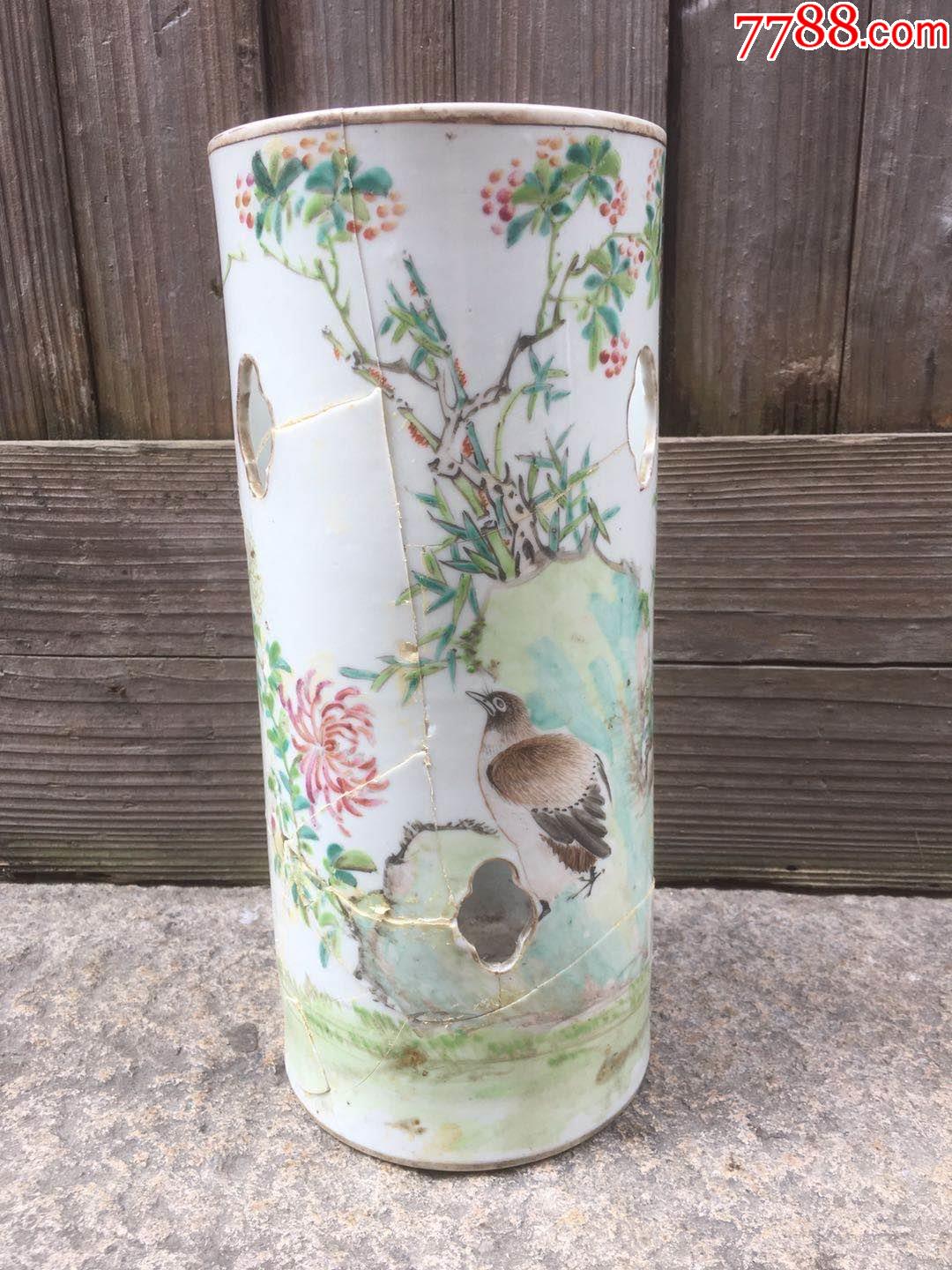 名家浅绛彩帽筒_彩绘瓷/彩瓷_第1张_7788瓷器