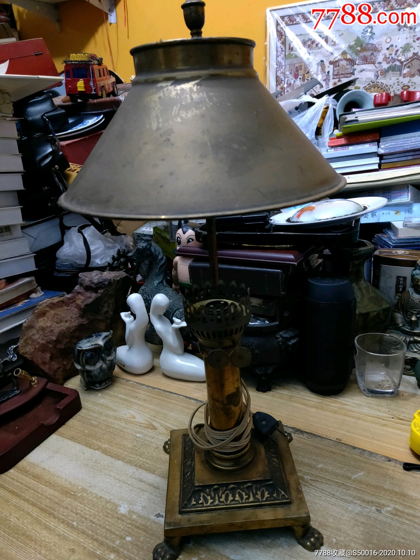 少见民国纯铜台灯高52cm