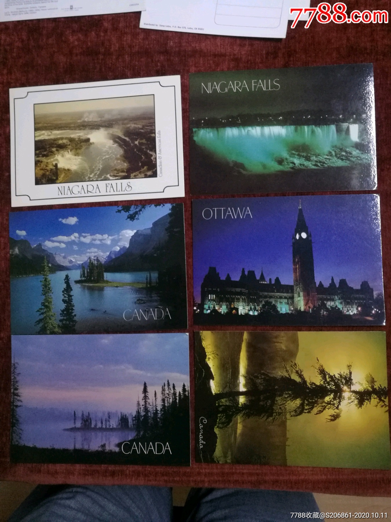 加拿大明信片6枚《多伦多落基山脉玛林湖尼亚加拉大瀑布》
