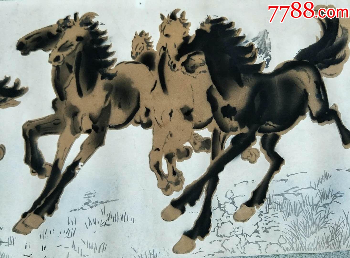 杭州绒画奔马图迎客松