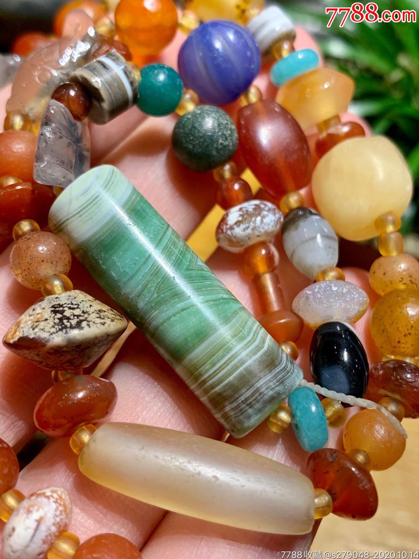 阿富汗天然老玛瑙项链