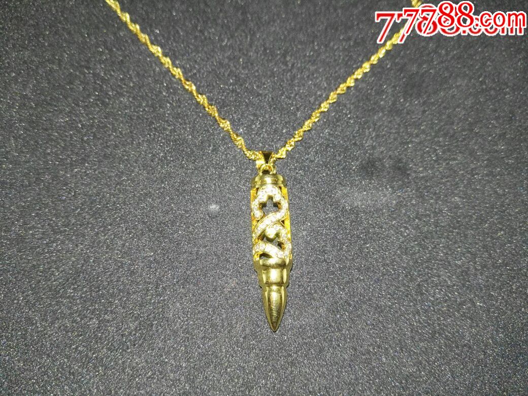 铱金镶钻子弹头项链战狼子弹头包邮啦