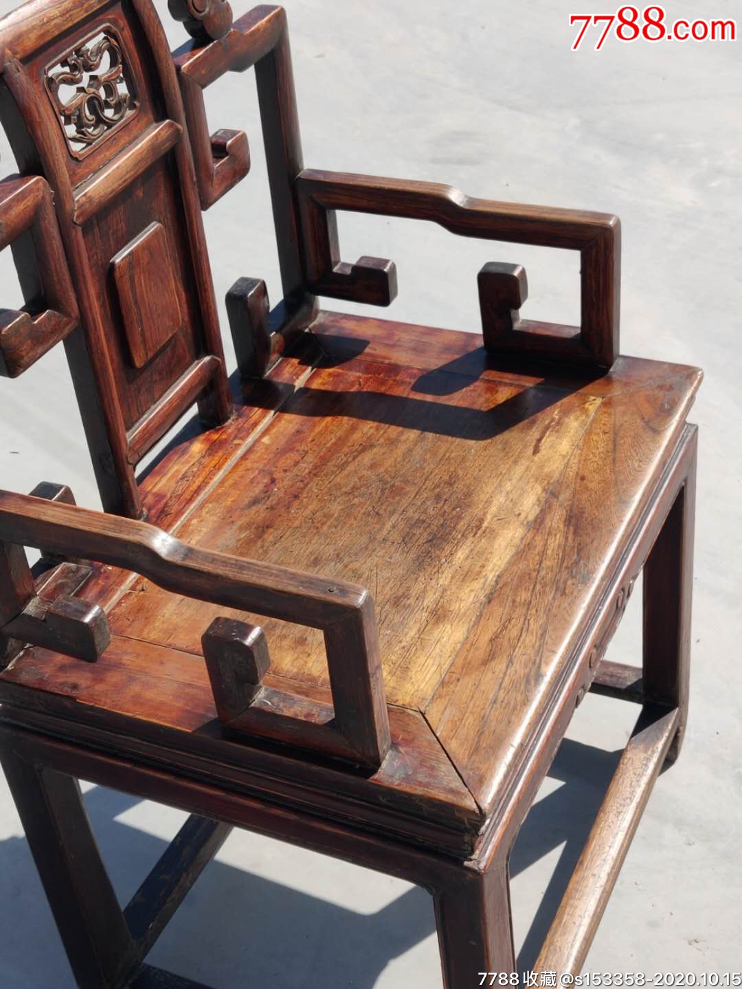 清代～太师椅,单只,核桃木_木椅/凳【盛世古玩古典家具店】_第2张