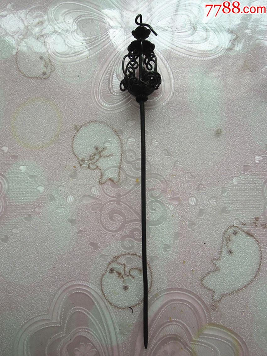 民国时期九连环银簪子银别针分头针老银器民俗