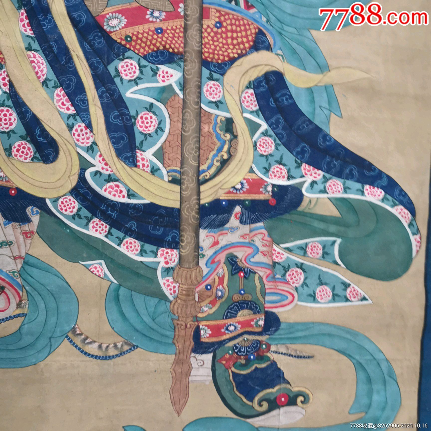 道教画像二郎神画像老布画水陆画