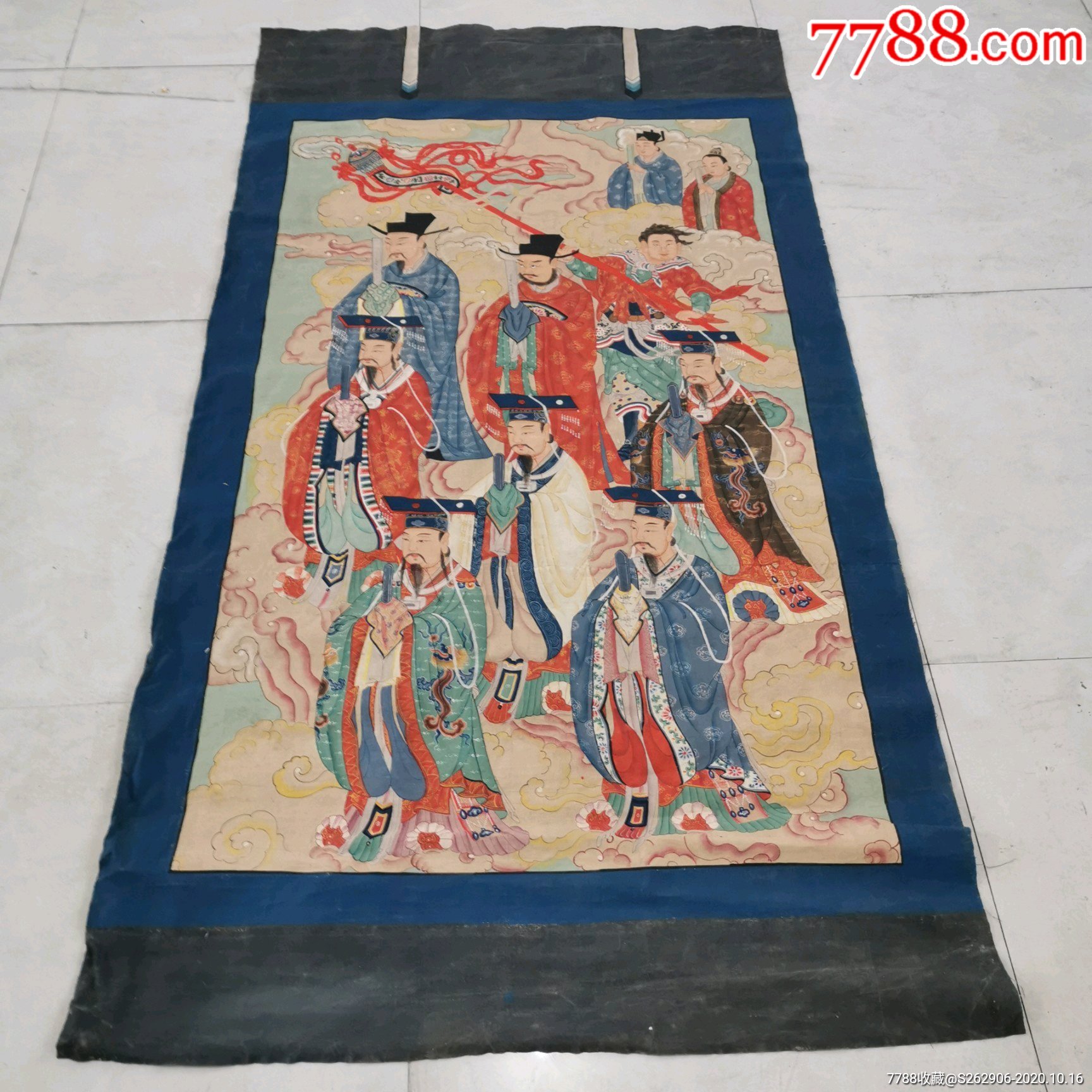 0009品99道教水陆画之天神部东八天帝画像西八天将神像老布画道场