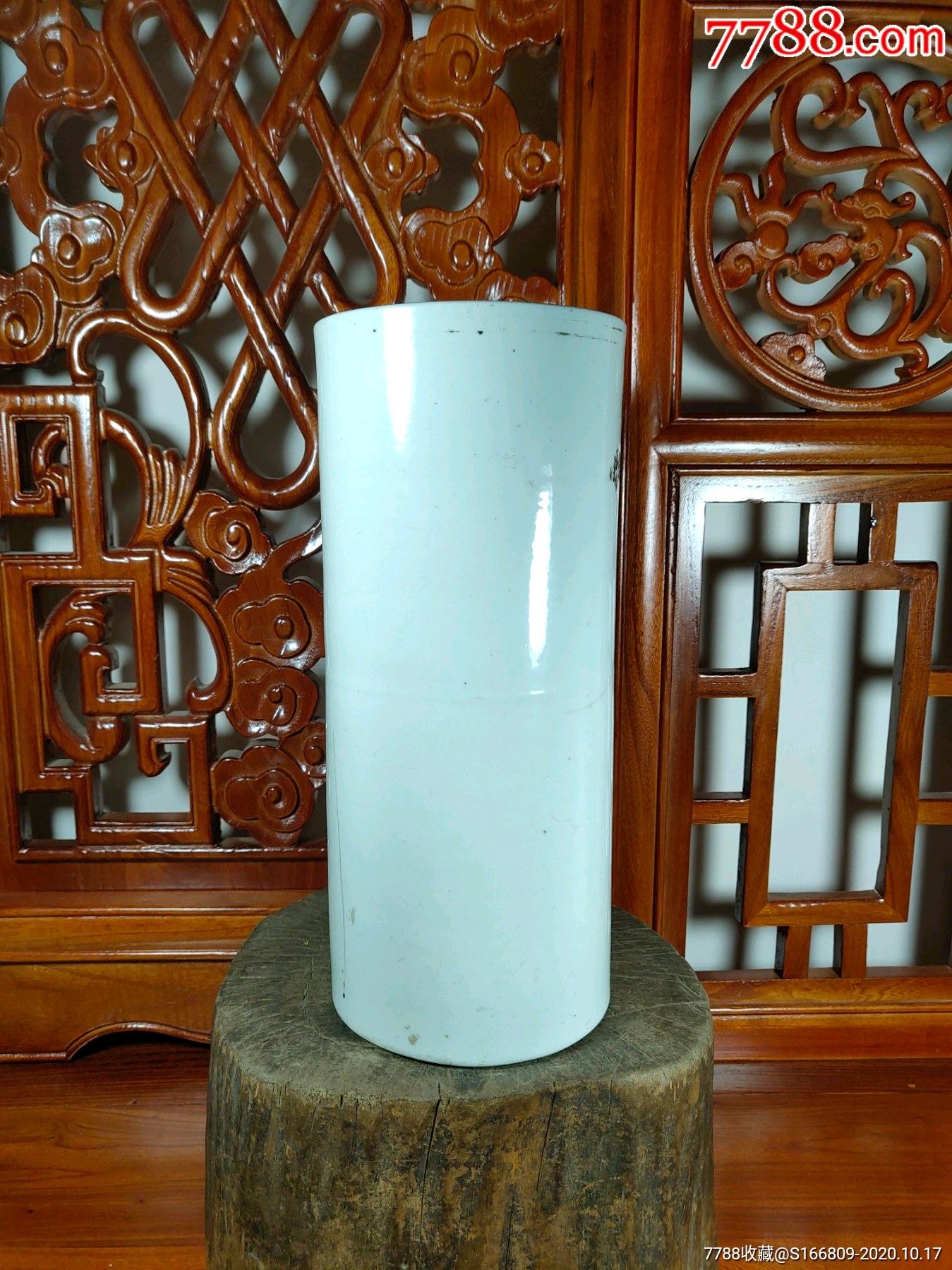 民国名家徐万顺粉彩美女人物帽筒