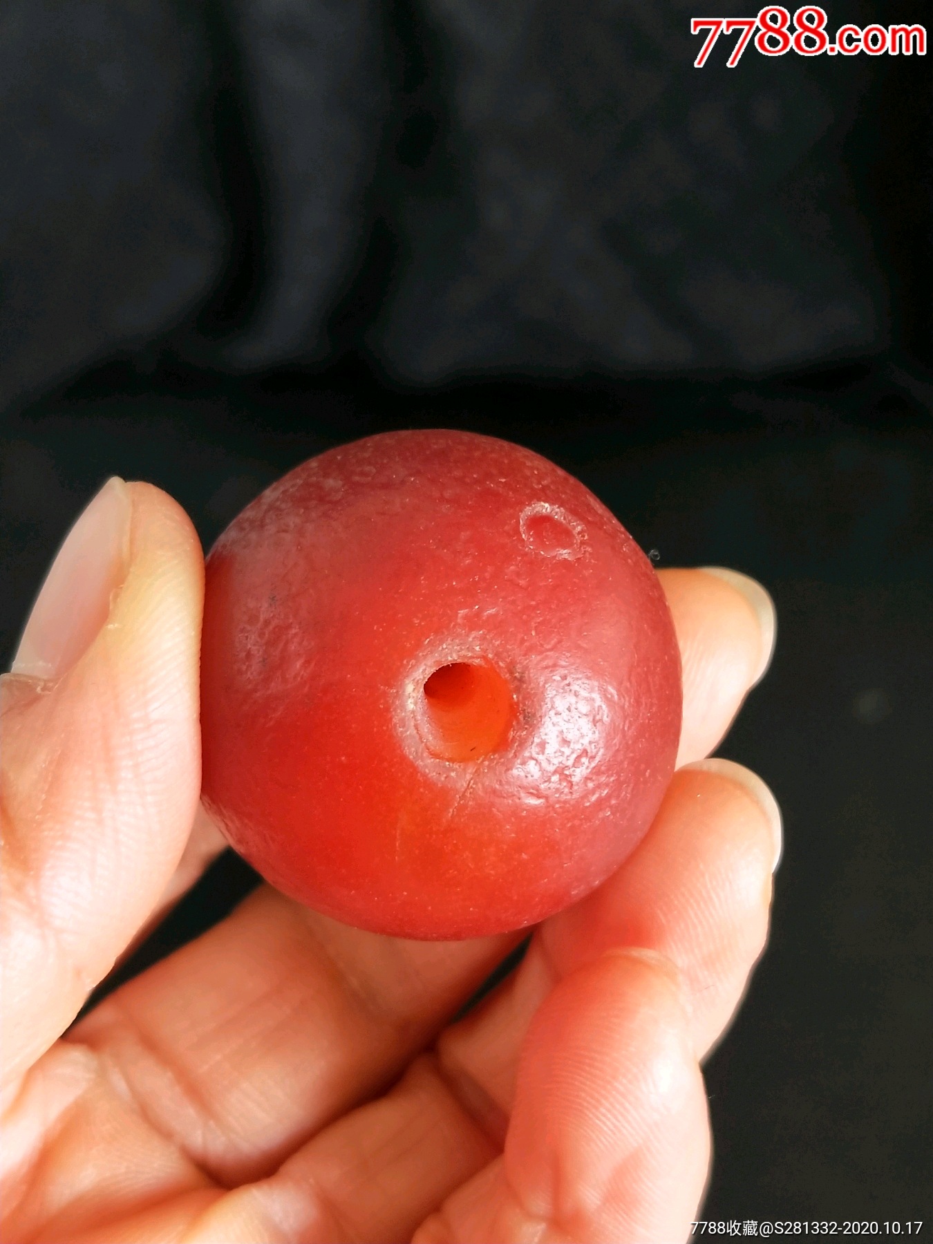 民国时期玛瑙珠子一个