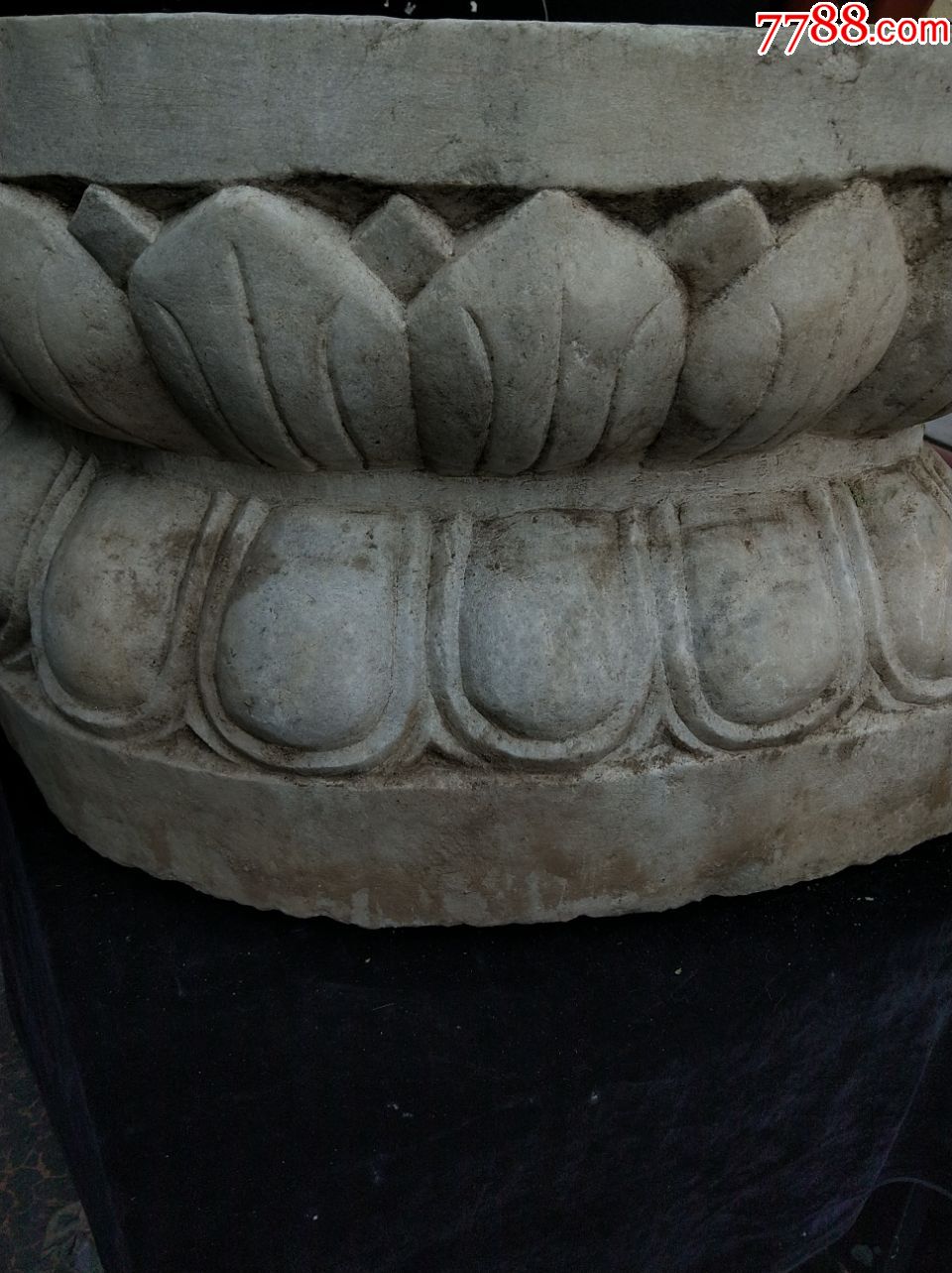 大个汉白玉莲花石座