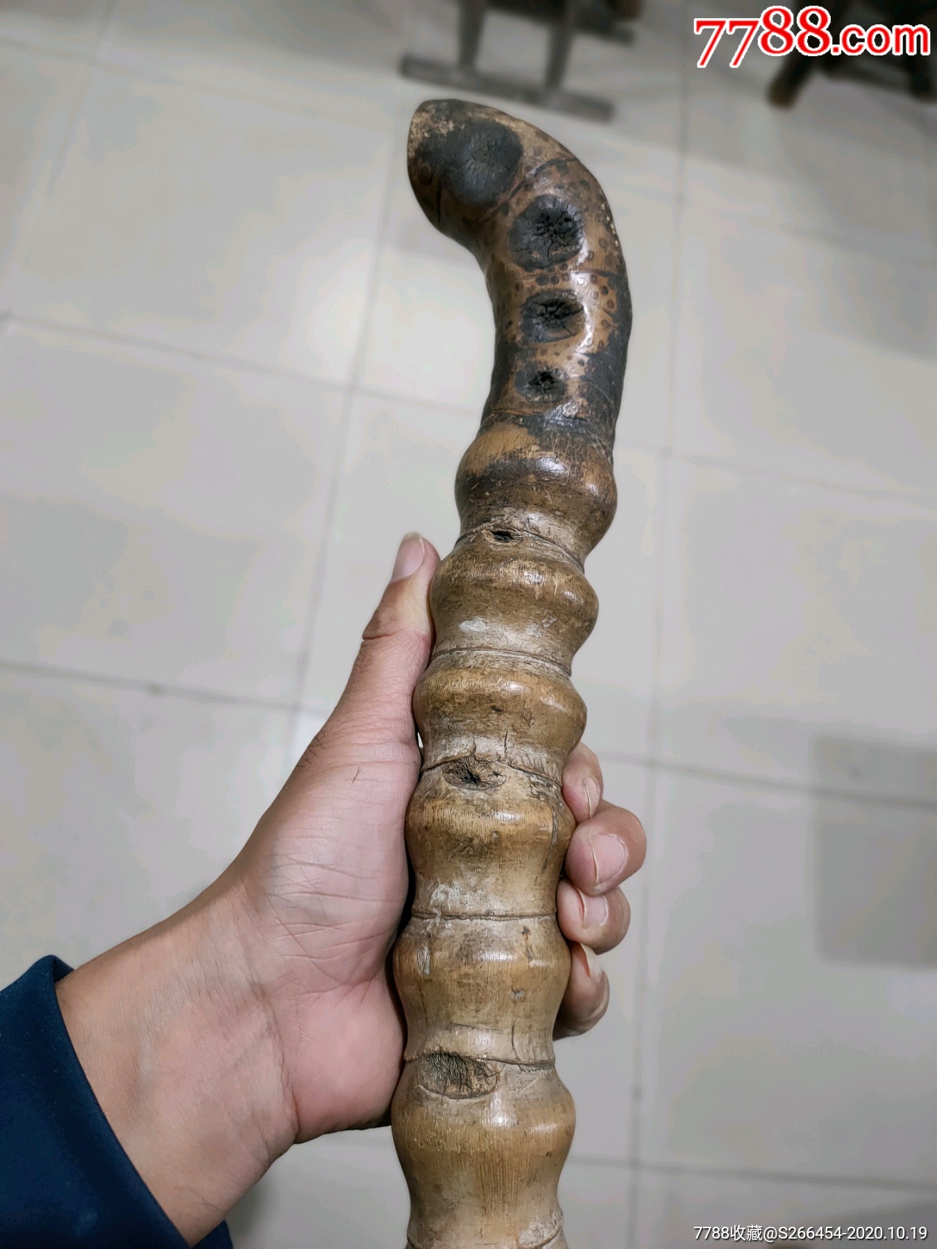 清代罗汉竹拐杖手杖