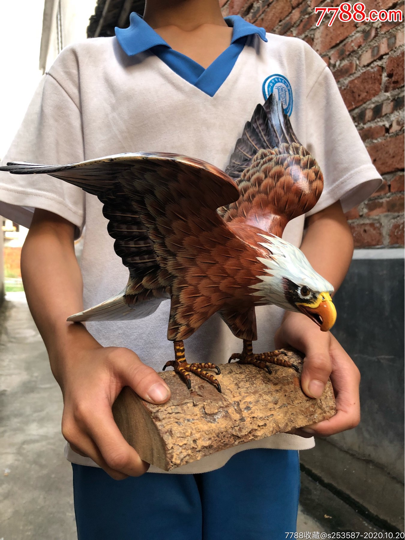 七八十年代大号精工私人定制款木雕老鹰