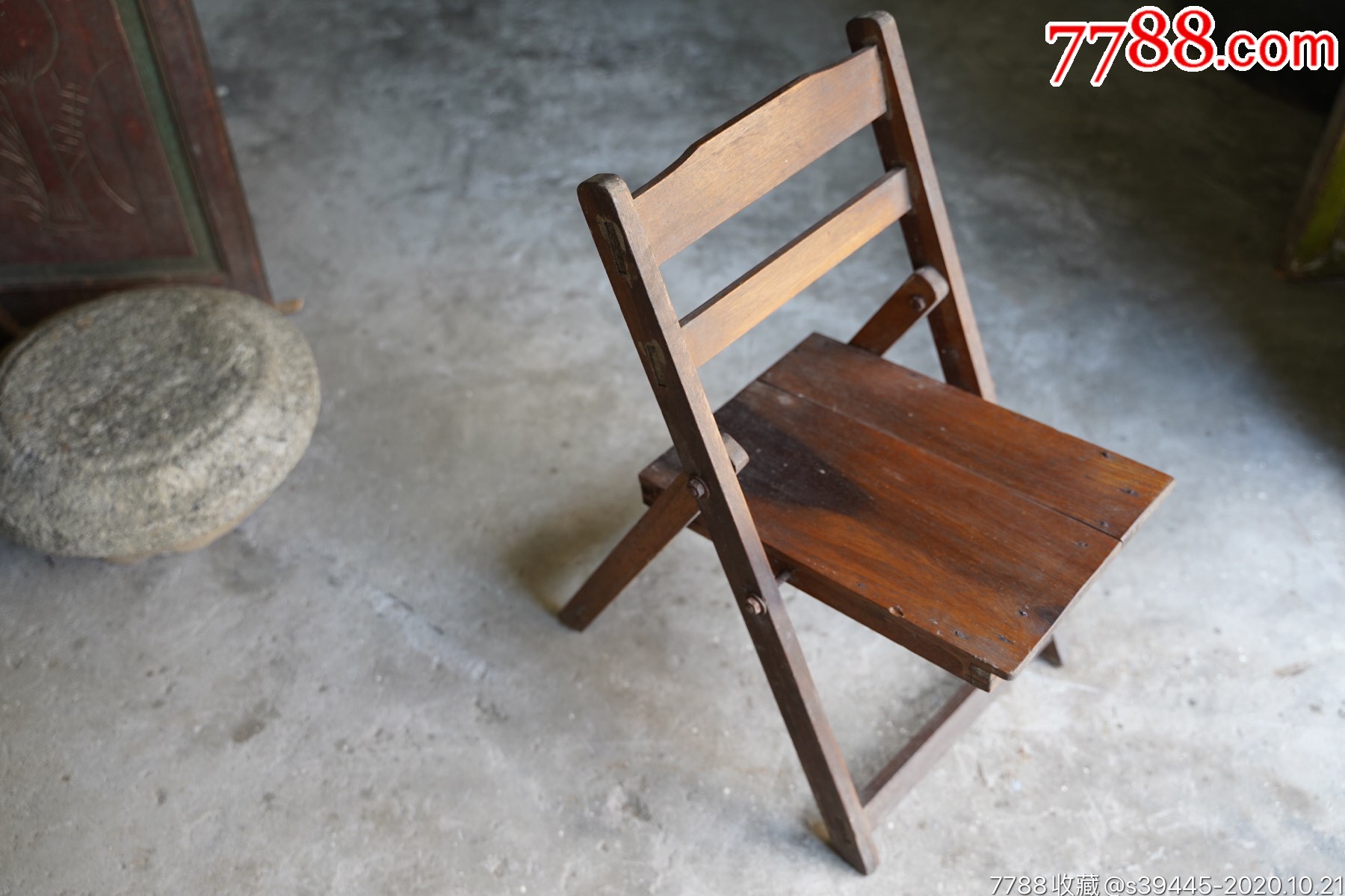 民国柚木折凳