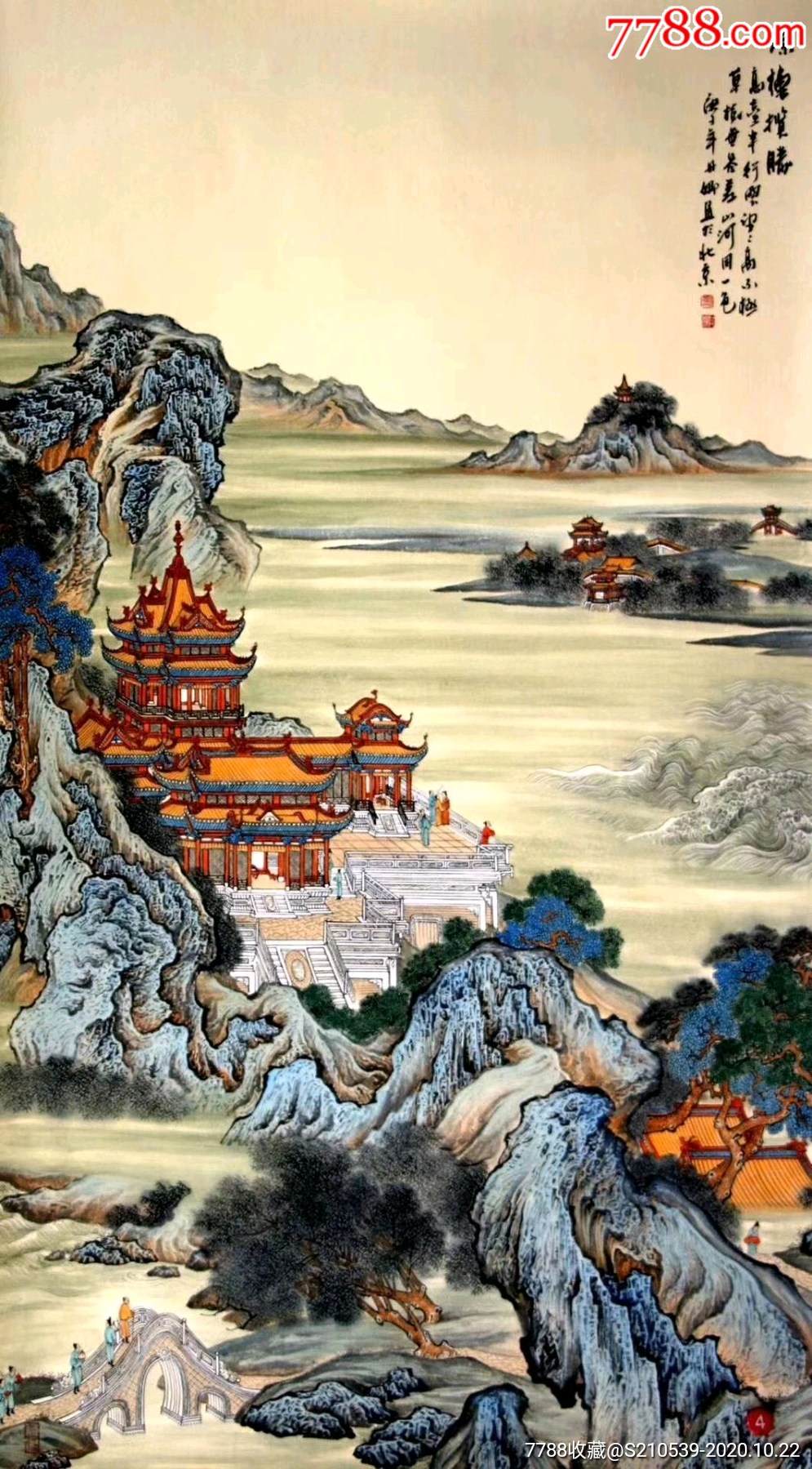 刘丹娜老师,参展精品宫廷界画180x96cm