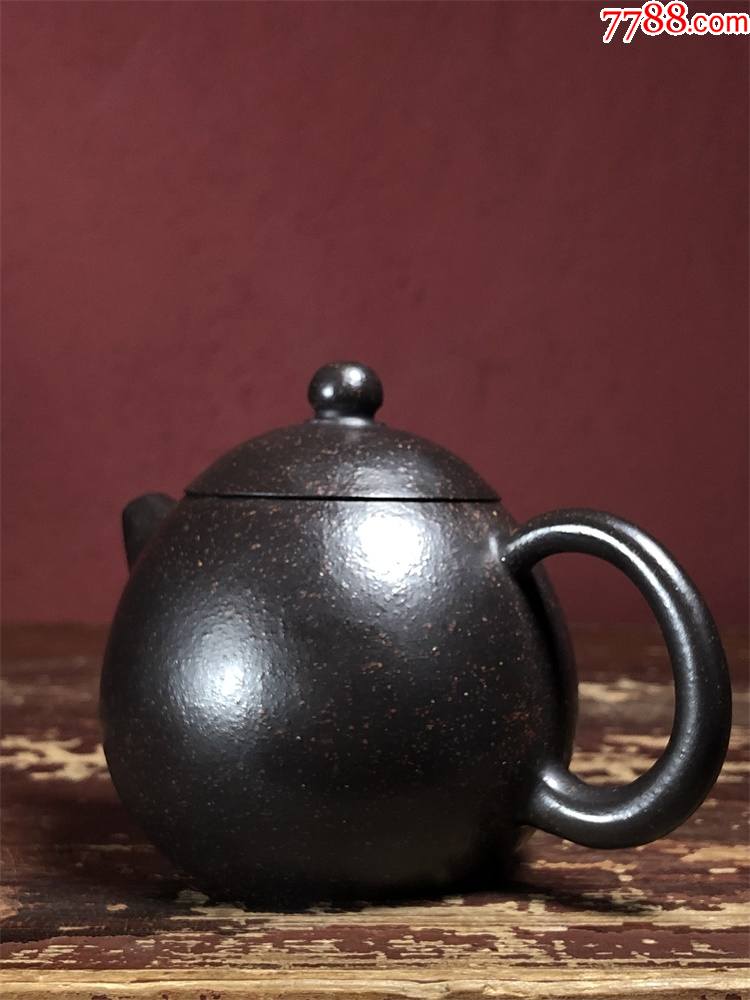 早期出口台湾原矿老紫砂黑金刚茶壶透气性好适宜泡老茶