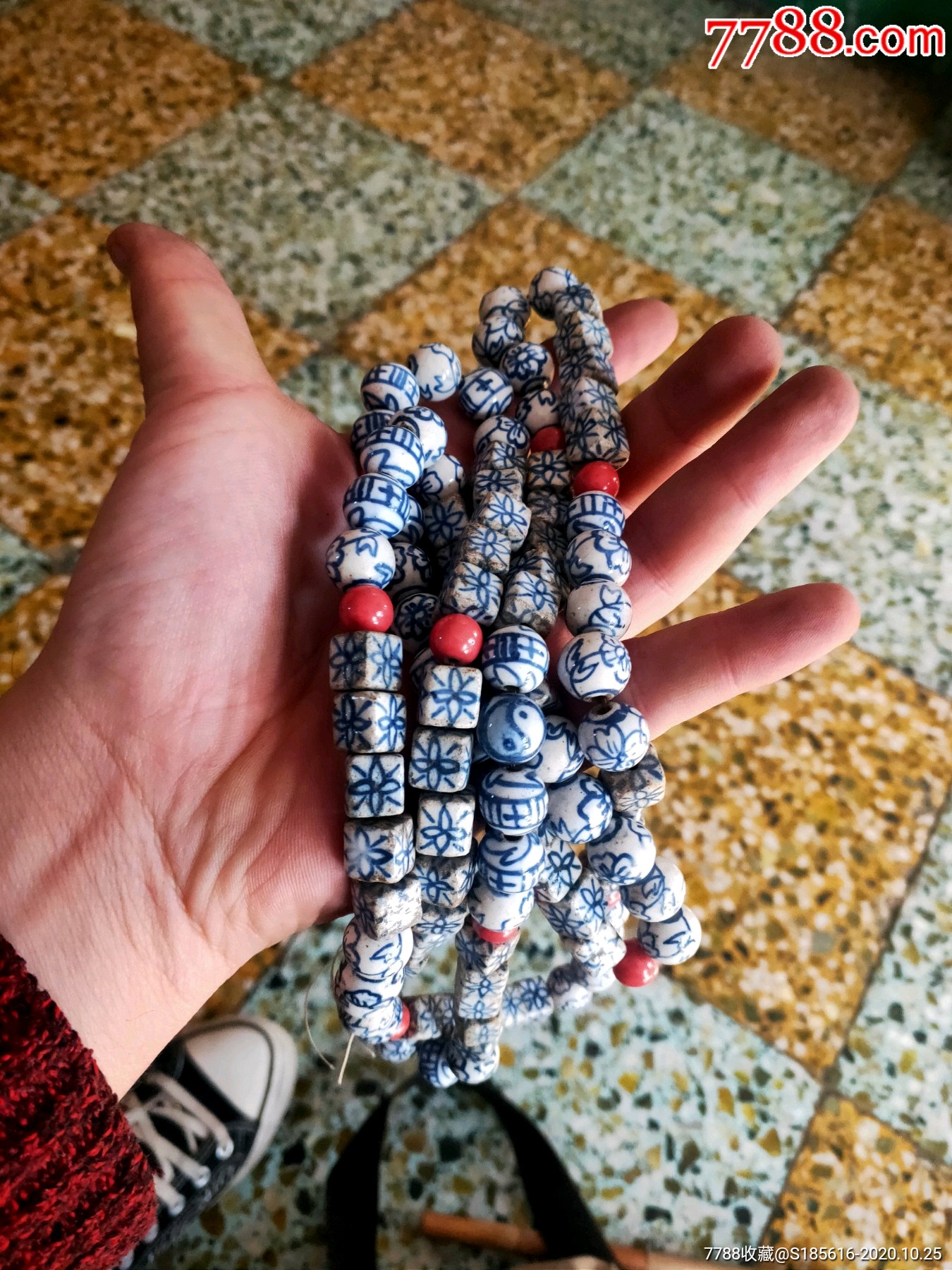 清代青花瓷项链108颗_青花瓷_图片欣赏_收藏价格_7788连环画