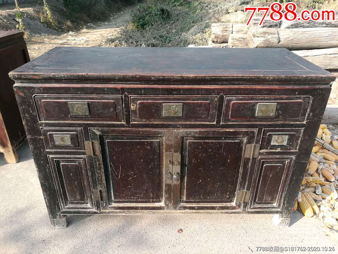 清代樟木账桌_木桌/几/案_字体图片_收藏价格_7788印章收藏