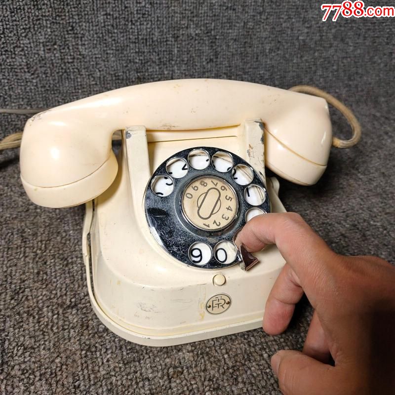 1950年西洋古董手提式旋转拨号金属电话机老式电话民俗老物件