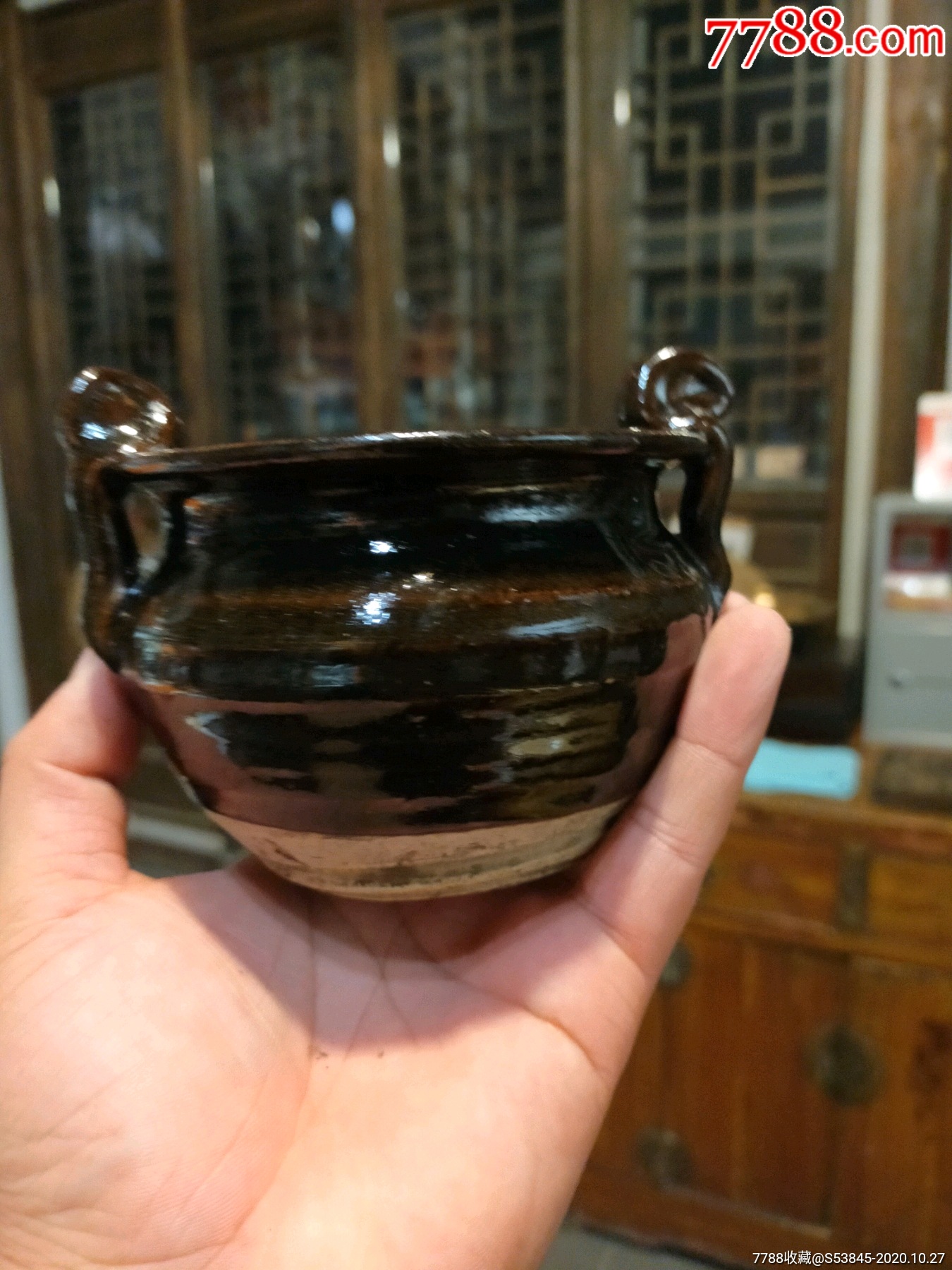 明代黑釉香炉
