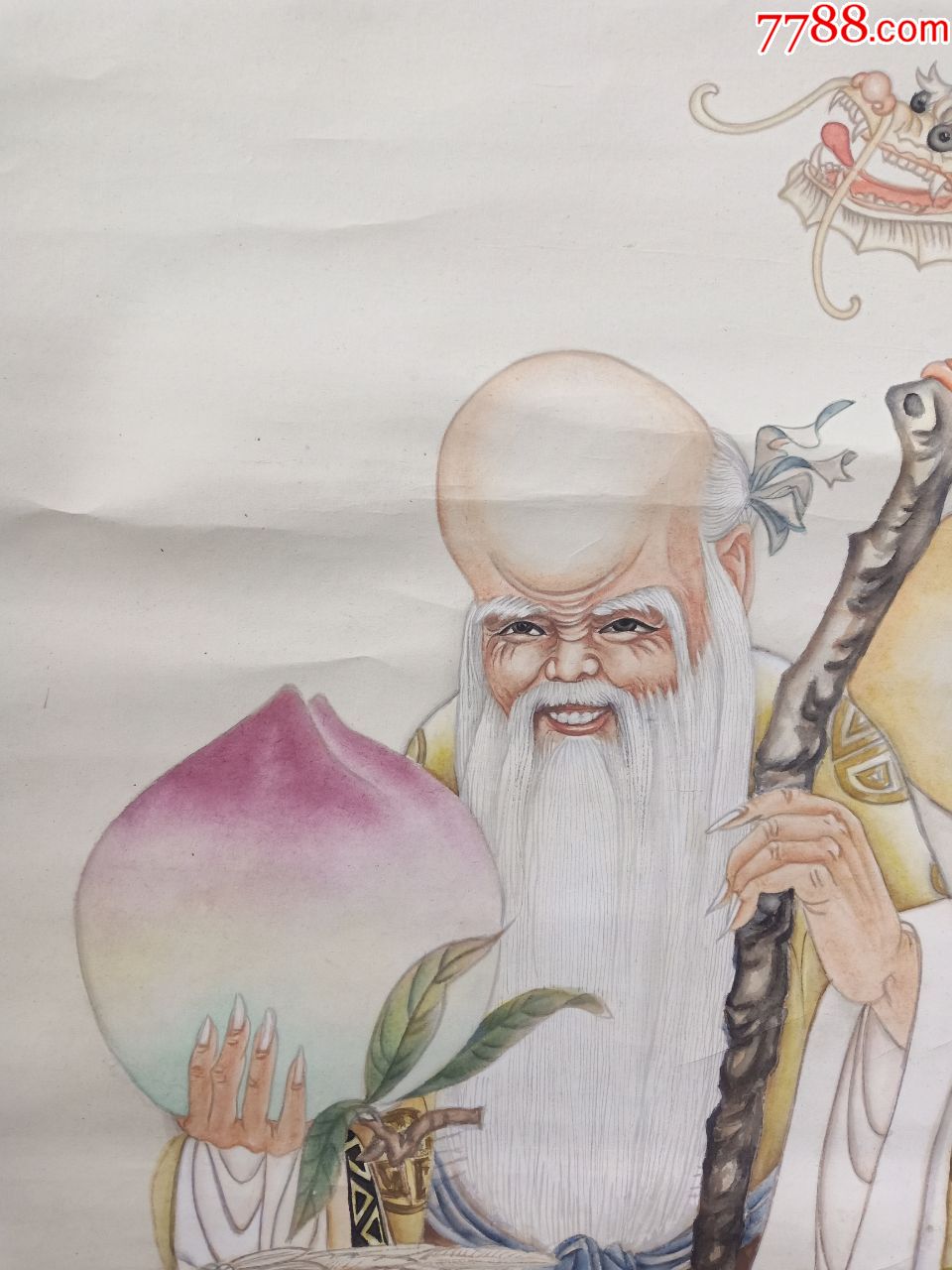 保真销售绵阳博物馆(龚迎春)龚学渊之女装人物画寿星立轴画心尺寸8**