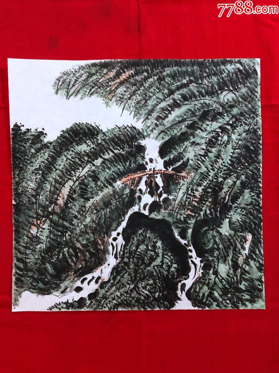 书画9246著名画家【田雨】无款山水画