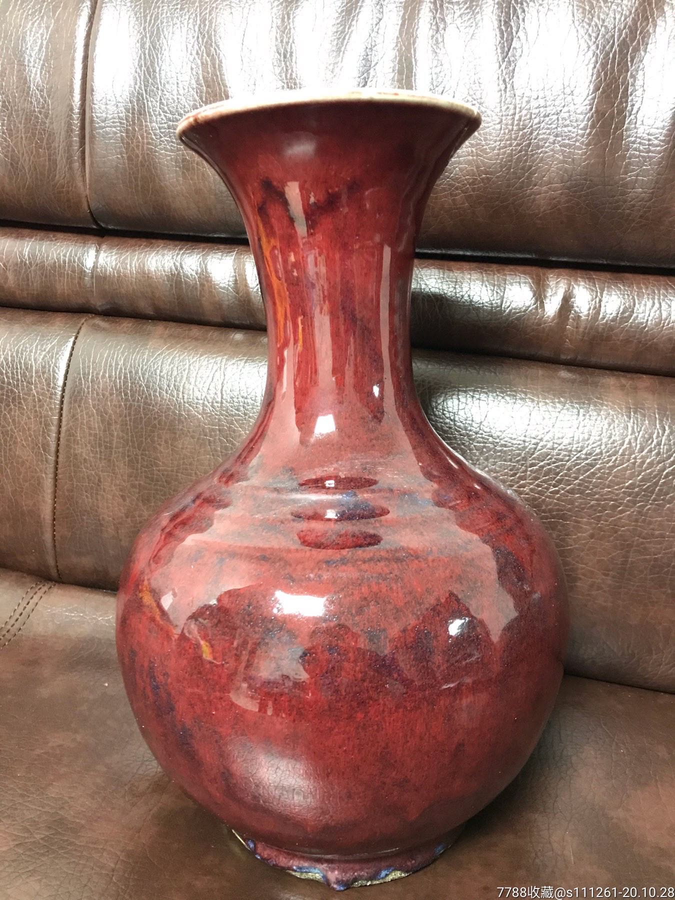 保真清代牛血红釉大赏瓶_红釉瓷_第8张_7788瓷器