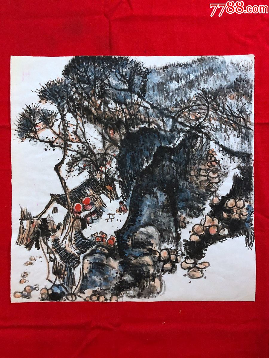 书画9273著名画家【田雨】无款山水画