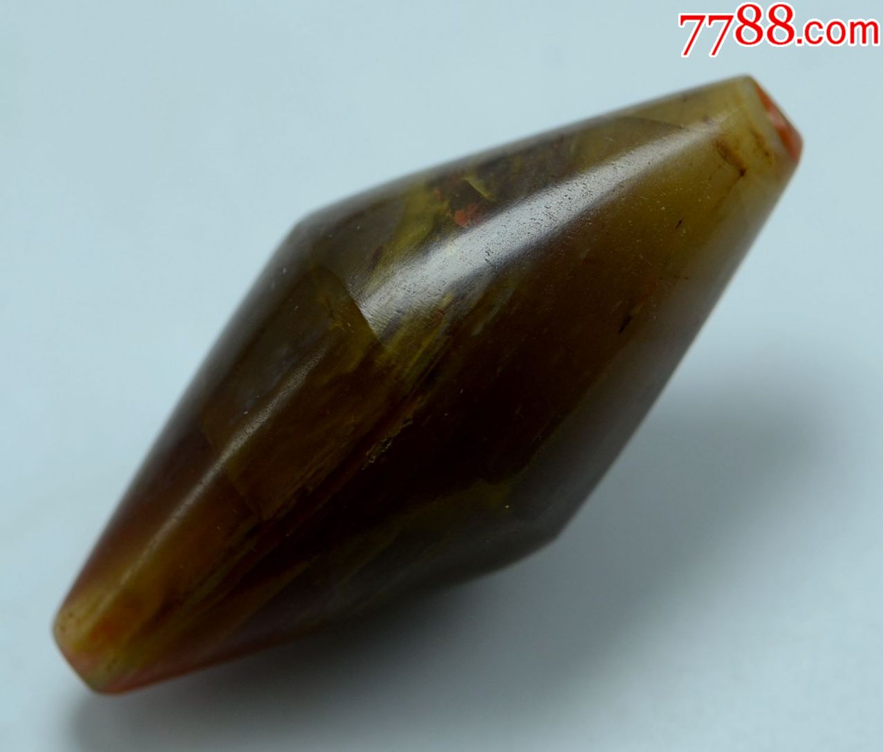 古珠老珠子汉魏晋红缟玛瑙珠碾形珠尖头勒子锁骨珠